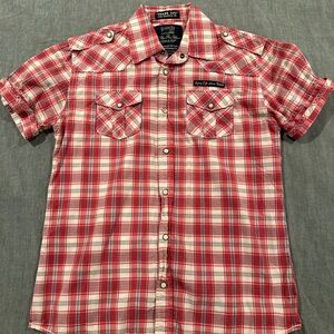 Scotch & Soda Red Plaid Casual Shirt